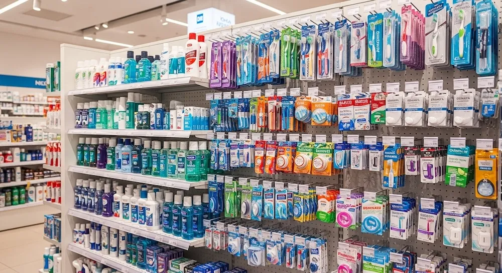 薬局に並ぶオーラスケア用品